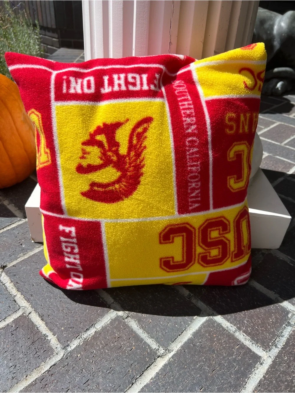 Handmade USC Trojans Pillow with Removable Pillowcase